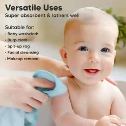 Keababies - 6-Pack Baby Wash Cloths, Bravo Blue Best