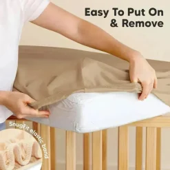 Keababies - 2-Pack Organic Cotton Fitted Crib Sheet, Pecan Fashion