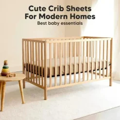 Keababies - 2-Pack Organic Cotton Fitted Crib Sheet, Pecan Fashion