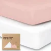 Keababies - 2-Pack Organic Cotton Fitted Crib Sheet, Rose Discount