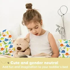 Keababies - 13X18 Toddler Pillow With Pillowcase, Happy Dino Fashion