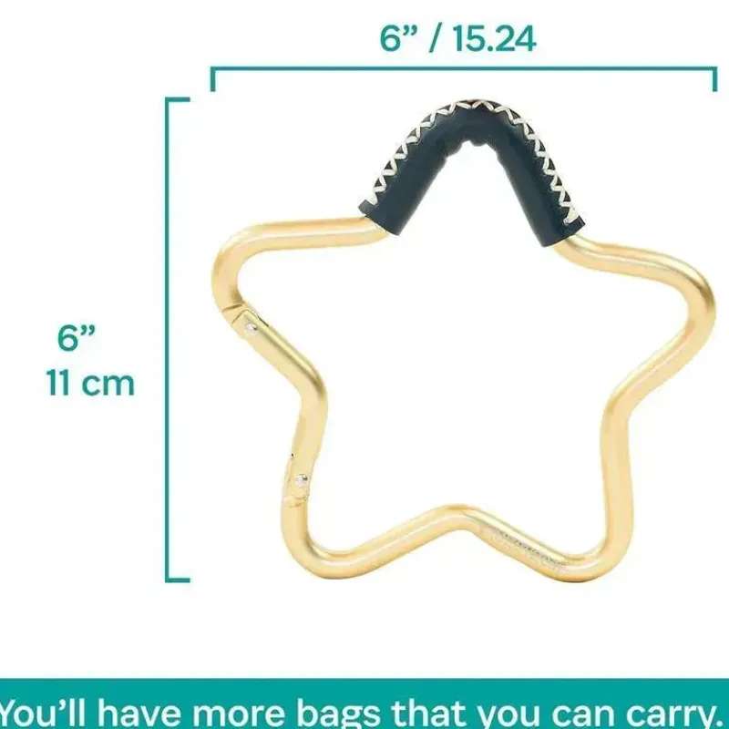 kidco__buggy_gear_star_ho_SKU1LZCA8sG_2.webp Kidco - Buggy Gear Star Hook da BUGGYGEAR Ouro/Couro Marinho Clearance