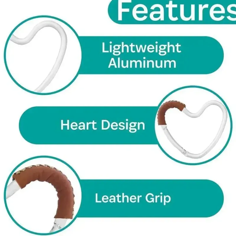 kidco__buggy_heart_hook_d_SKUbqNyaaRP_5.webp Kidco - BUGGY HEART HOOK da BUGGYGEAR, alumínio prateado/couro marrom Outlet