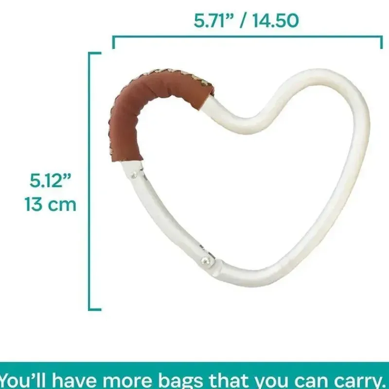 kidco__buggy_heart_hook_d_SKUbqNyaaRP_6.webp Kidco - BUGGY HEART HOOK da BUGGYGEAR, alumínio prateado/couro marrom Outlet
