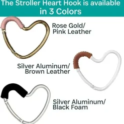 Kidco - BUGGY HEART HOOK da BUGGYGEAR, espuma preta/alumínio prateado Fashion