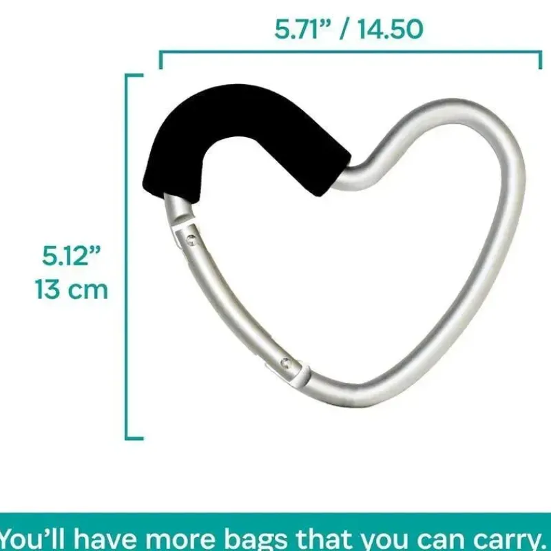 kidco__buggy_heart_hook_d_SKUlFvjl6El_2.webp Kidco - BUGGY HEART HOOK da BUGGYGEAR, espuma preta/alumínio prateado Fashion