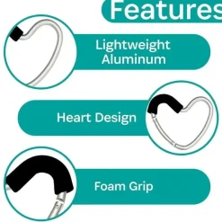 Kidco - BUGGY HEART HOOK da BUGGYGEAR, espuma preta/alumínio prateado Fashion