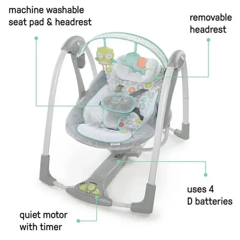 kids_ii__balano_porttil_p_SKUJekjgxZm_1.webp Ingenuity Kids II - Balanço portátil para bebês de 5 velocidades com música Fashion
