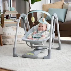 Ingenuity Kids II - Balanço portátil para bebês de 5 velocidades com música Fashion