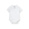 Kissy Kissy - Body de manga curta para bebê com gola de malha, branco Fashion