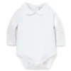 Kissy Kissy - Macacão manga longa para bebê menina com gola Bebe, branco Clearance