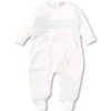 Kissy Kissy - sapatinho de bebê menino com avental de mão, branco Hot