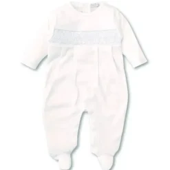 Kissy Kissy - sapatinho de bebê menino com avental de mão, branco Hot