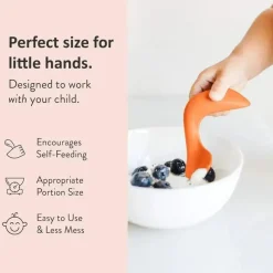 Kizingo - 2Pk Colheres curvas para bebês destros para desmame guiado pelo bebê, pêssegos Online
