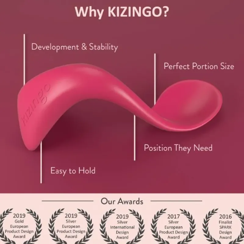 kizingo__righthanded_curv_SKUUOfUzJqH_5.webp Kizingo - Right-Handed Curved Baby Spoons For Baby-Led Weaning, 2-Pack Light Blue Hot