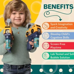 MacroBaby Klevly - Construction Bubble Gun (Includes 2 Guns And 4 Bubble Solutions) Discount