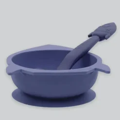 Kushies Baby Kushie - Silibowl Tigela e Colher de Silicone Azul Fashion
