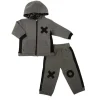 Kushies Baby Kushies - Conjunto de calça e moletom com zíper Mini Ls Cinza Heather Best