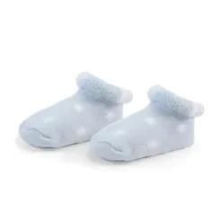 Kushies Baby - 2Pk Boy Meias Terry, 0/3M, Gelo Sólido/Estrelas Discount