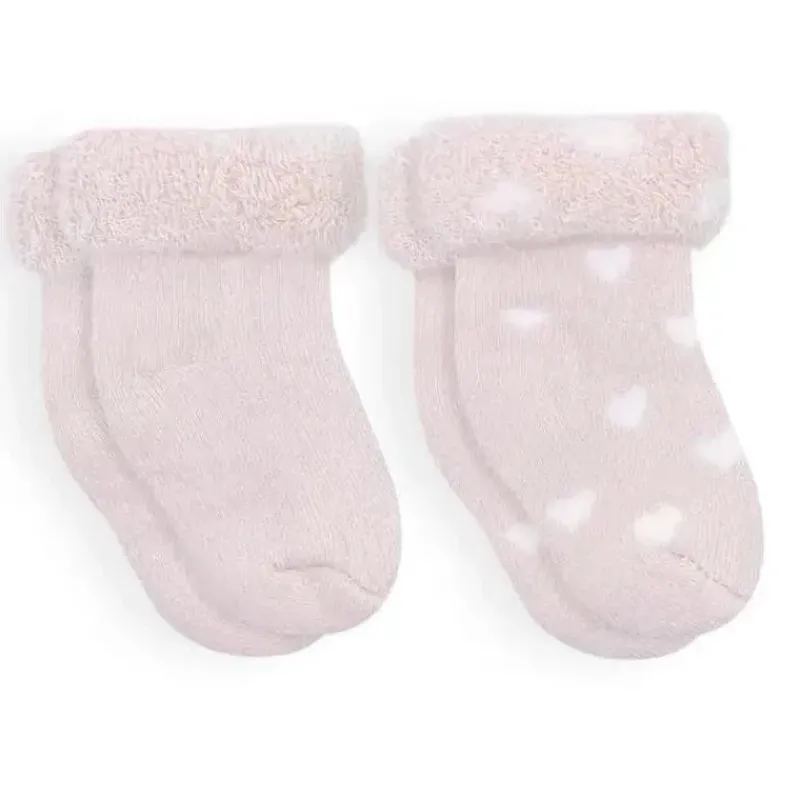 kushies_baby__pk_girl_blu_SKUA6EjAMCN_0.webp Kushies Baby - 2Pk Girl Blush Solid & Hearts Socks Terry, 3/6M Discount