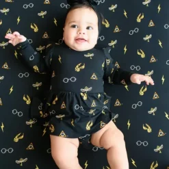 Kyte Baby - Long Sleeve Twirl Bodysuit Dress Midnight Icon Harry Potter Discount