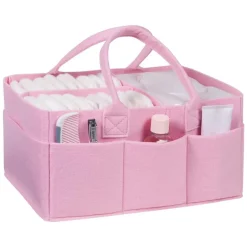 Trend Lab Laboratório de tendências - Caddy de armazenamento de feltro rosa gelo Hot