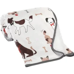 Lambs u0026 Ivy Lambs &amp; Ivy - Bow Wow cão/cachorro branco Minky/Sherpa cobertor macio de lã para bebê Fashion
