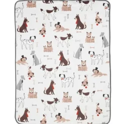 Lambs u0026 Ivy Lambs &amp; Ivy - Bow Wow cão/cachorro branco Minky/Sherpa cobertor macio de lã para bebê Fashion