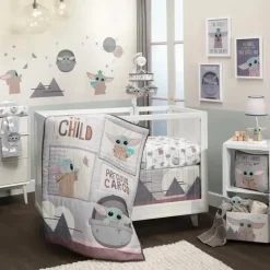 Lambs u0026 Ivy Lambs &amp; Ivy - Conjunto de cama para berço de bebê 3Pk Star Wars The Child Baby Yoda Hot