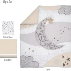 Lambs u0026 Ivy Lambs &amp; Ivy - Conjunto de roupa de cama para berço Goodnight Moon 3Pk Best
