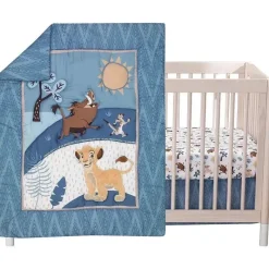 Lambs u0026 Ivy Lambs &amp; Ivy - Conjunto de cama para berço de bebê 3Pk Lion King Adventure, azul New