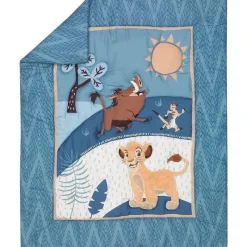 Lambs u0026 Ivy Lambs &amp; Ivy - Conjunto de cama para berço de bebê 3Pk Lion King Adventure, azul New