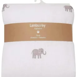 Lambs u0026 Ivy Lambs &amp; Ivy - Linho Branco Cremoso Elefante Exclusivo Sale