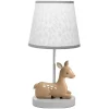 Lambs u0026 Ivy Lambs &amp; Ivy - Lâmpada Deer Park Woodland Taupe com abajur cinza/branco e lâmpada Outlet