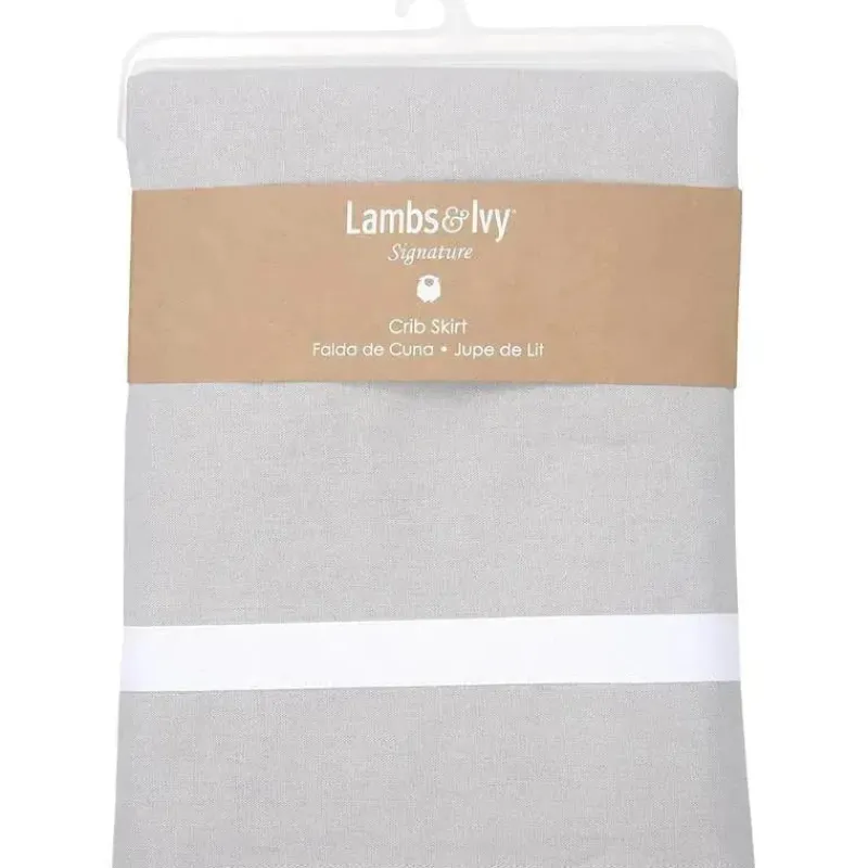 lambs_ampamp_ivy__saia_de_SKUTZUcrzMe_3.webp Lambs u0026 Ivy Lambs & Ivy – Saia de berço exclusiva em linho cinza com acabamento branco em 4 lados Outlet