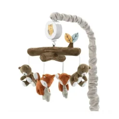 Lambs u0026 Ivy Lambs & Ivy - Sierra Sky Brown Bear/Fox Musical Berço Brinquedo Móvel Chupeta Clearance