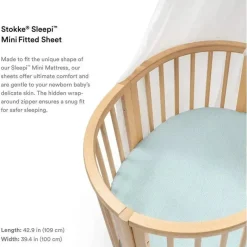 Stokke Lençol com elástico - Sleepi Mini, Dots Sage Best