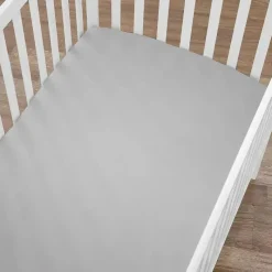 American Baby Company Lençol de berço ajustado em malha 100% algodão orgânico natural American Baby, cinza Fashion