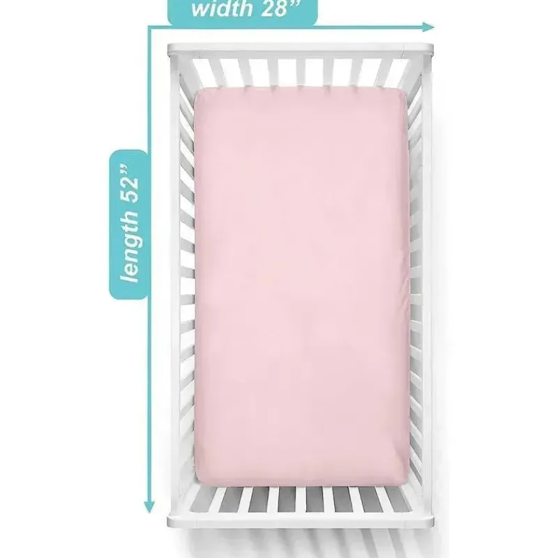 lenol_de_bero_ajustvel__a_SKU84ZcQ2k7_2.webp American Baby Company Lençol de berço ajustável 100% algodão orgânico orgânico para bebê americano, rosa Best
