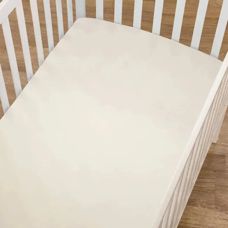 lenol_de_bero_ajustvel_am_SKU3To0NNju_2.webp American Baby Company Lençol de berço ajustável American Baby - Supreme 100% algodão natural jersey, bege Fashion