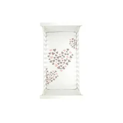 Lambs u0026 Ivy Lençol de berço com assinatura Lambs &amp; Ivy assinatura coração a coração rosa/branco New