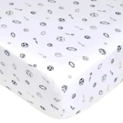 American Baby Company Lençol de berço tricotado 100% algodão estampado American Baby, cinza esportivo Hot
