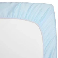 American Baby Company Lençol de Percal Azul para Berço da Discount