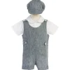 Lito Children's Wear Lito - Conjunto Macacão Algodão Linho, Marinho Fashion