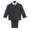Lito Children's Wear Lito - Terno masculino de 3 botões e 5 peças cinza escuro com camisa, colete e gravata Hot