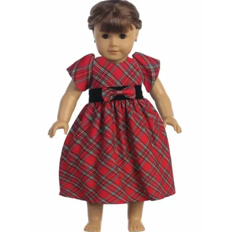 lito__vestido_boneca_de_n_SKUjlDwVStt_0.webp Lito Children's Wear Lito - Vestido Boneca de Natal Xadrez Vermelho e Verde Preto Online