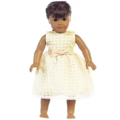 Lito Children's Wear Lito - Vestido de organza com vestido de bonecas Burnout Squares, amarelo Discount