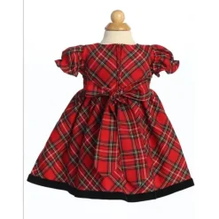 Lito Children's Wear Lito - Vestido Xadrez de Natal Vermelho, Verde e Preto New