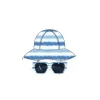 Little Me - 2 peças de chapéu de menino e conjunto de óculos de sol tie dye, azul/branco, 0/12M Clearance