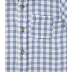 Little Me - Baby Boy Check Woven Short Set, Blue Outlet